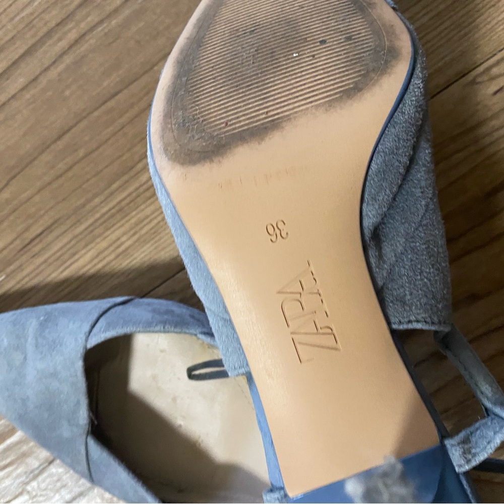 zara blue heel shoes